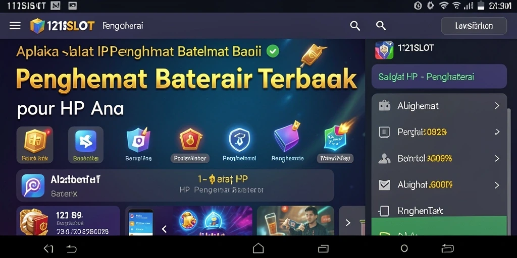 Tampilan antarmuka aplikasi 1121SLOT yang sederhana untuk menghemat baterai.