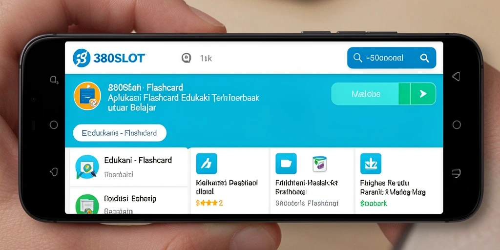 Screenshot aplikasi 380SLOT yang menampilkan antarmuka Flashcard.