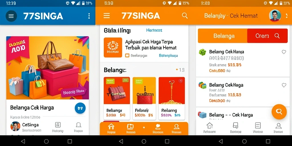 Antarmuka aplikasi 77SINGA yang user-friendly dan informatif.