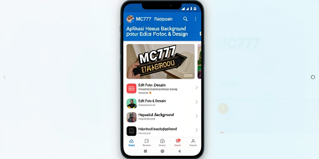 Antarmuka pengguna MC777 saat menghapus latar belakang gambar.