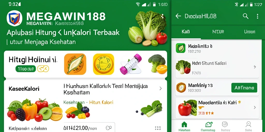 Tampilan antarmuka MEGAWIN188 dengan fungsi Hitung Kalori yang mudah digunakan.
