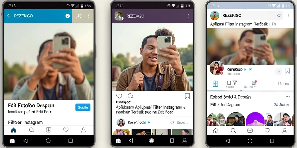 Tampilan antarmuka dan fungsi editing dalam aplikasi REZEKIGO.
