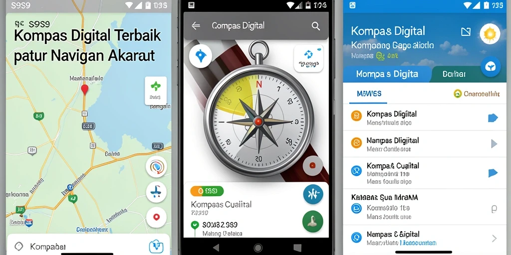 Tampilan antarmuka dan fungsi kompas digital S9S9.