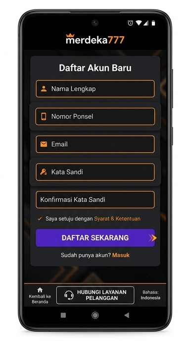 Panduan Registrasi Akun Merdeka777 untuk Android